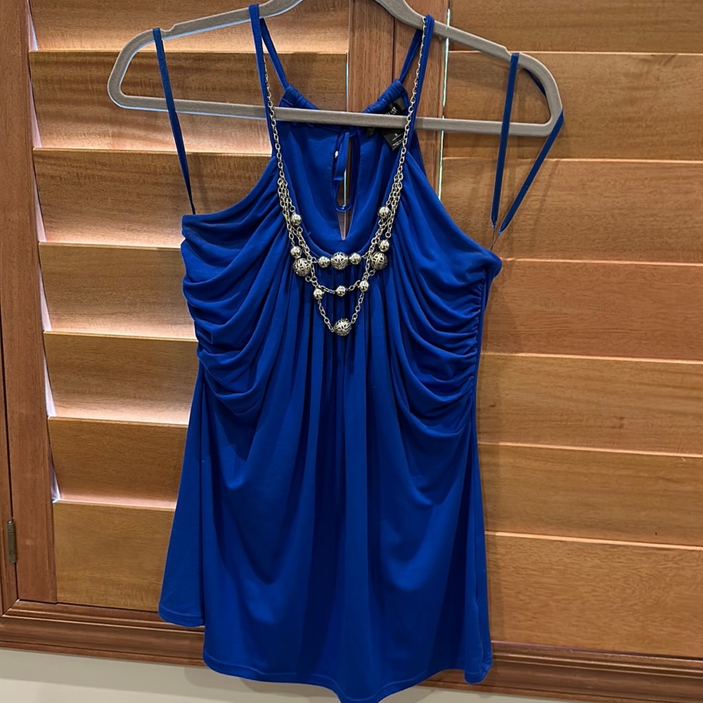 White House Black Market blue sleeveless